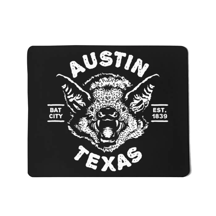 Austin Bat Bat City Texas Tx Est Established 1839 Design Mousepad