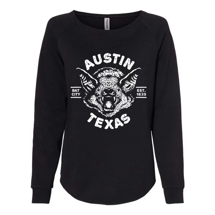 Austin Bat Bat City Texas Tx Est Established 1839 Design Womens California Wash Sweatshirt