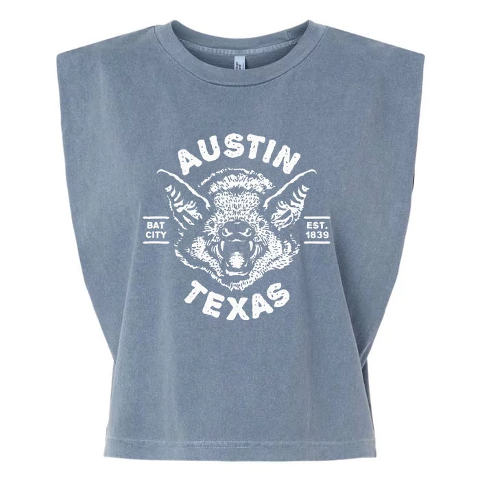 Austin Bat Bat City Texas Tx Est Established 1839 Design Garment-Dyed Women's Muscle Tee