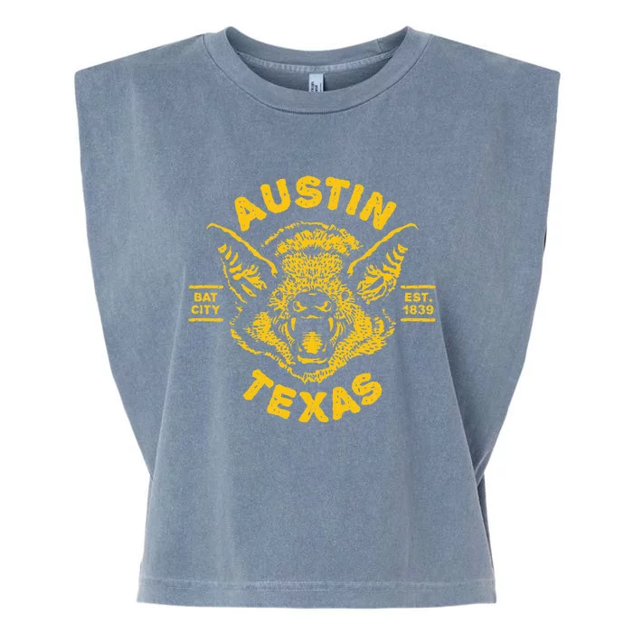 Austin Bat Bat City Texas Tx Est Established 1839 Design Garment-Dyed Women's Muscle Tee