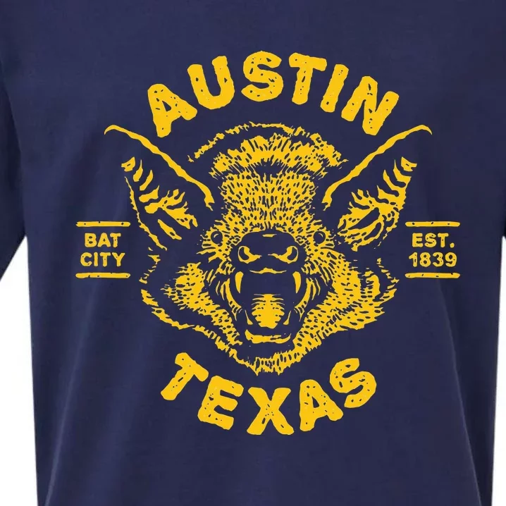 Austin Bat Bat City Texas Tx Est Established 1839 Design Sueded Cloud Jersey T-Shirt