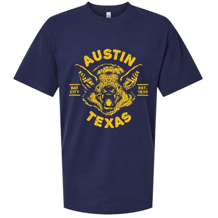 Austin Bat Bat City Texas Tx Est Established 1839 Design Sueded Cloud Jersey T-Shirt