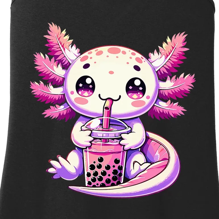 Axolotl Bubble Boba Tea Anime Cute Kawaii Axolotl Ladies Essential Tank