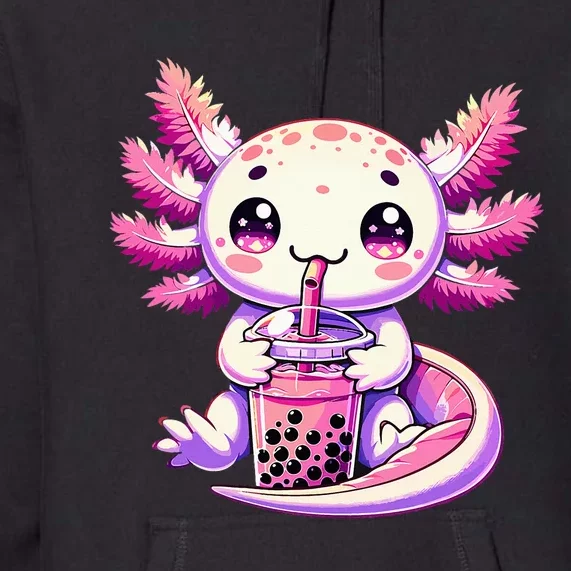 Axolotl Bubble Boba Tea Anime Cute Kawaii Axolotl Premium Hoodie