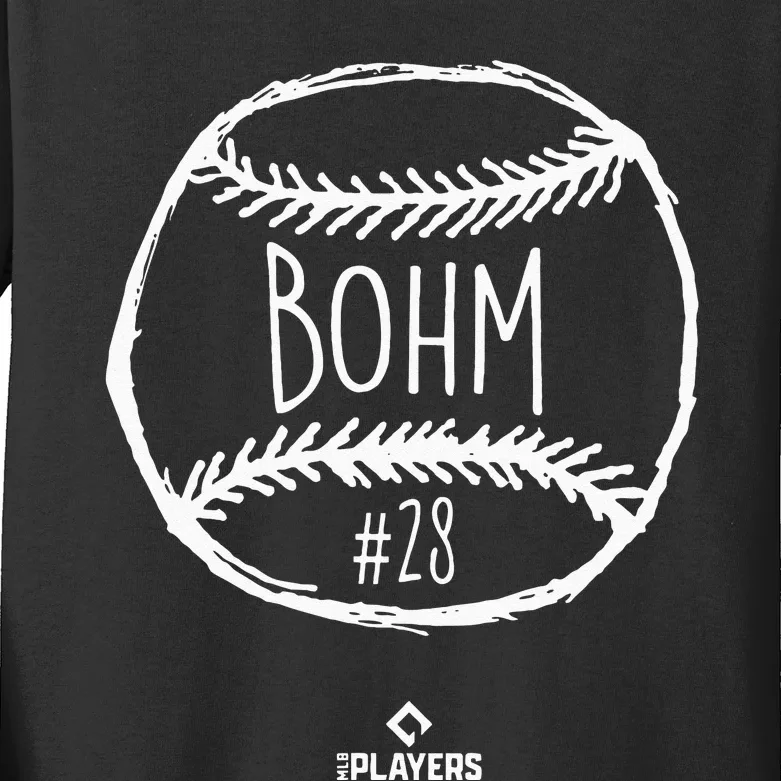 Alec Bohm Baseball Philadelphia MLBPA Pennsylvania Kids Long Sleeve Shirt