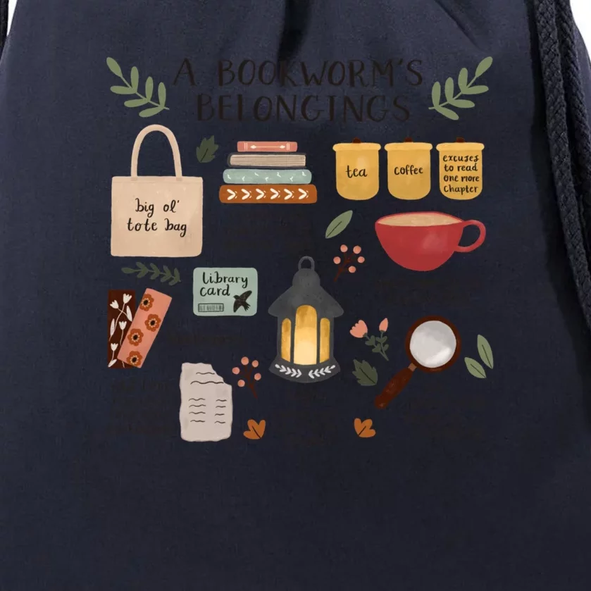 A BookwormS Belongings Drawstring Bag