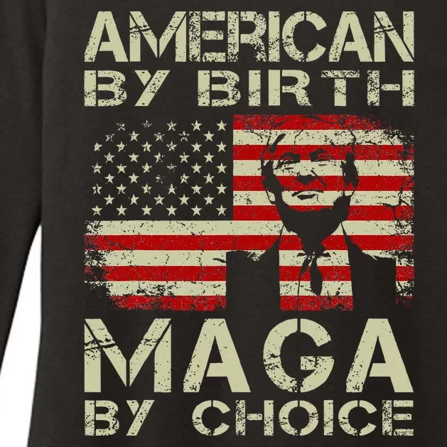 American By Birth Maga By Choice Pro Trump 2024 Us Flag Womens CVC Long Sleeve Shirt