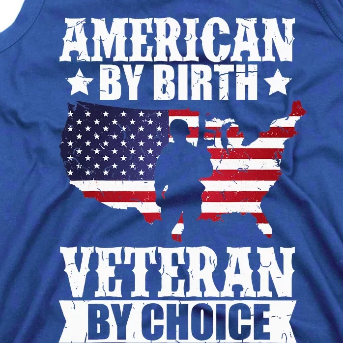 American By Birth Veteran By Choice Us Flag Veterans Day Tank Top