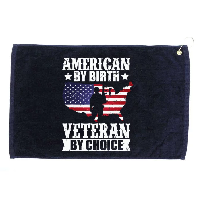 American By Birth Veteran By Choice Us Flag Veterans Day Grommeted Golf Towel