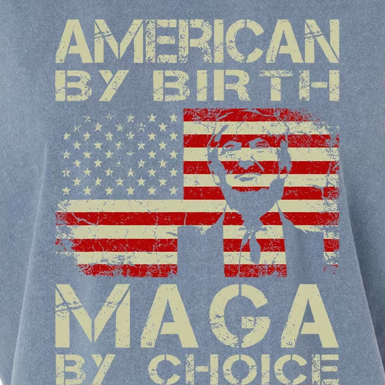 American By Birth Maga By Choice Pro Trump 2024 Us Flag Garment-Dyed Women's Muscle Tee