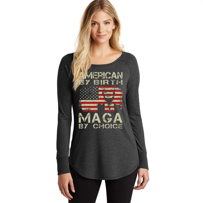 American By Birth Maga By Choice Trump 2024 Women's Perfect Tri Tunic Long Sleeve Shirt