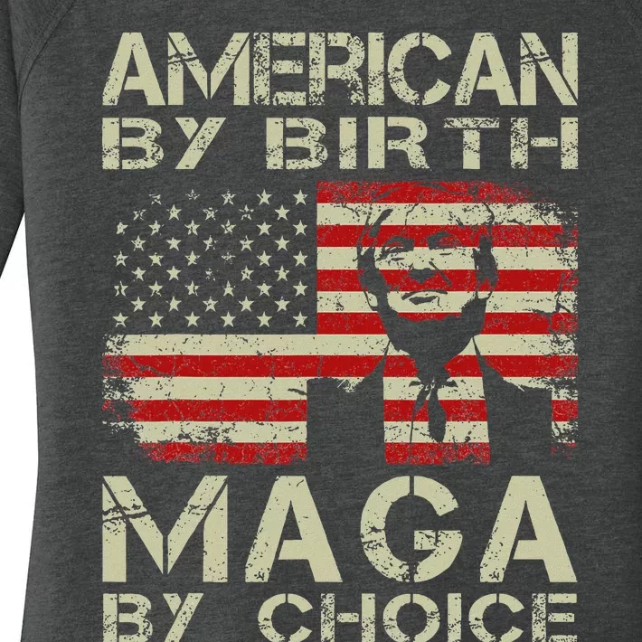 American By Birth Maga By Choice Trump 2024 Women's Perfect Tri Tunic Long Sleeve Shirt