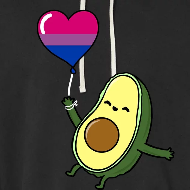 Avocado Balloon Bisexual Pride Flag Gift Garment-Dyed Fleece Hoodie