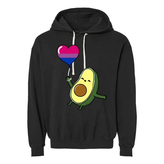 Avocado Balloon Bisexual Pride Flag Gift Garment-Dyed Fleece Hoodie