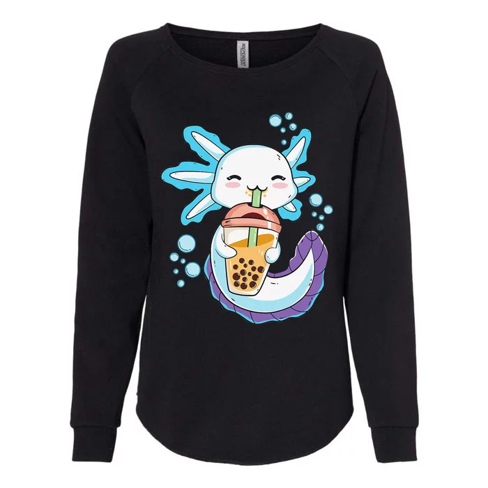 Axolotl Boba Bubble Tea Kawaii Anime Japanese  Teen Womens California Wash Sweatshirt