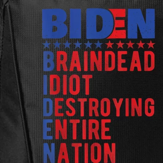 Anti Biden Braindead Idiot Destroying Entire Nation City Backpack