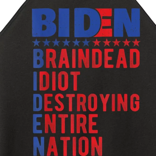 Anti Biden Braindead Idiot Destroying Entire Nation Women’s Perfect Tri Rocker Tank