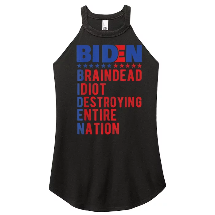 Anti Biden Braindead Idiot Destroying Entire Nation Women’s Perfect Tri Rocker Tank