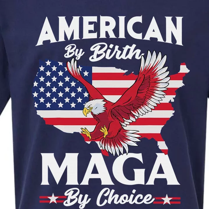 American By Birth MAGA By Choice Pro Trump 2024 Republican Sueded Cloud Jersey T-Shirt