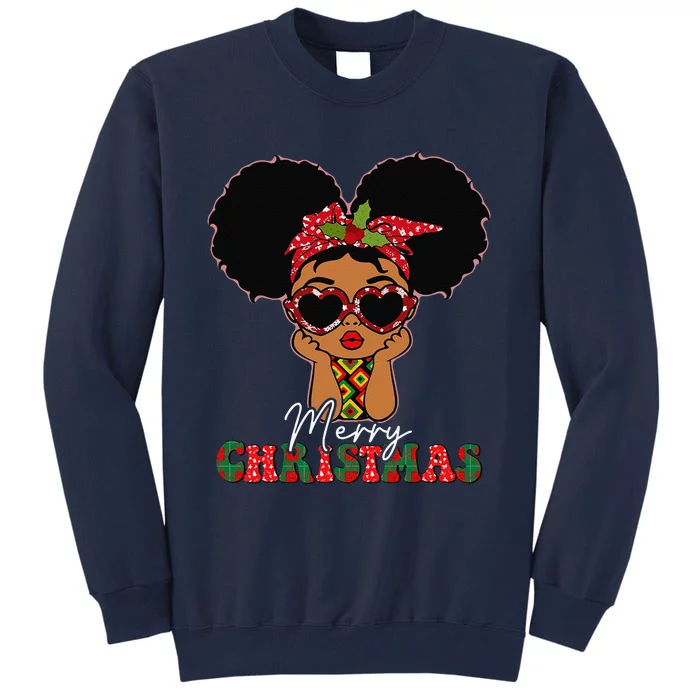 African Black Christmas Melanin Peeking Tall Sweatshirt