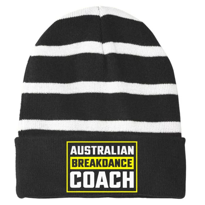 Australian Breakdancing Costume Coach Matching Striped Beanie with Solid Band