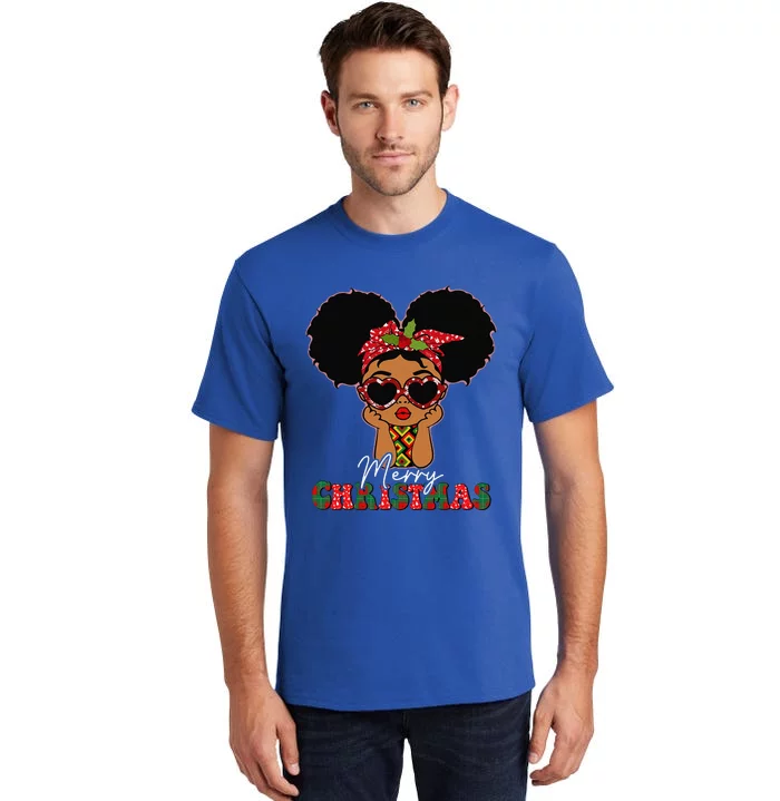 African Black Christmas Melanin Peeking Tall T-Shirt