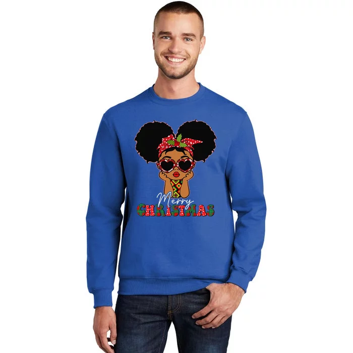 African Black Christmas Melanin Peeking Tall Sweatshirt