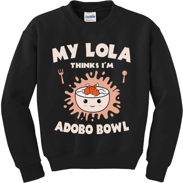 Adobo Bowl Chicken Lola Cuisine Philippine Flag Grandma Kids Sweatshirt