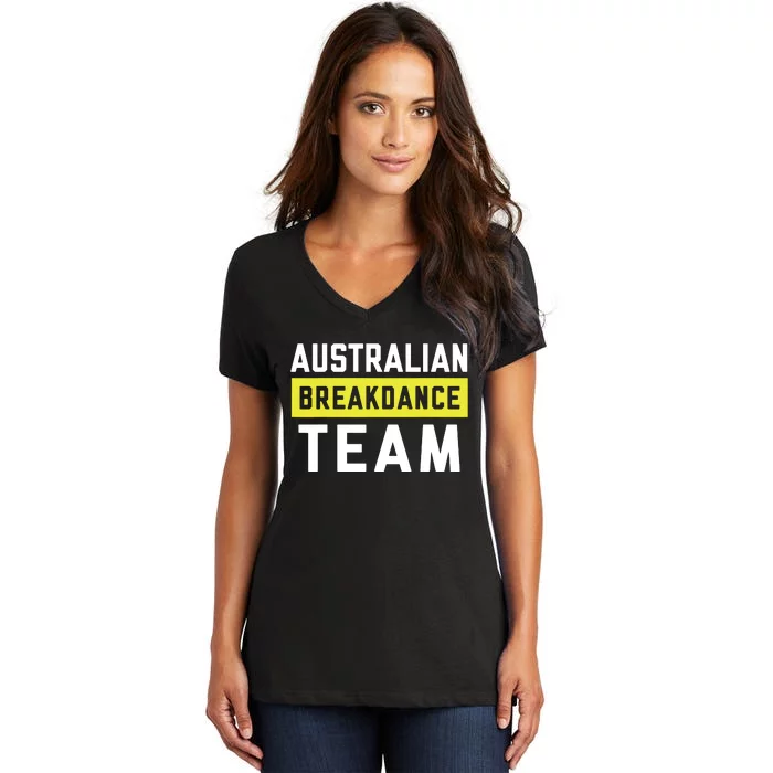 Australian Breakdancing Costume Team Break Dancer Matching Women's V-Neck T-Shirt