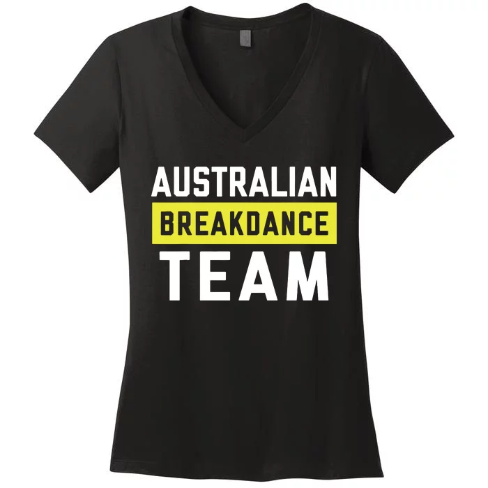 Australian Breakdancing Costume Team Break Dancer Matching Women's V-Neck T-Shirt