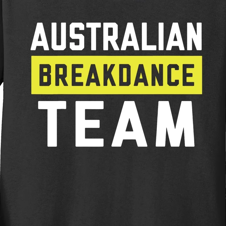 Australian Breakdancing Costume Team Break Dancer Matching Kids Long Sleeve Shirt