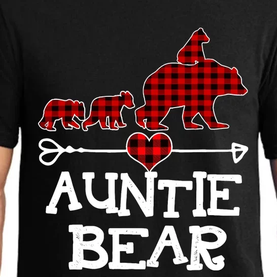 Auntie Bear Christmas Pajama Red Plaid Buffalo Family Pajama Set