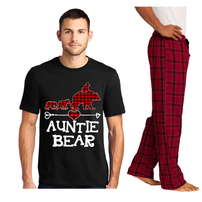 Auntie Bear Christmas Pajama Red Plaid Buffalo Family Pajama Set