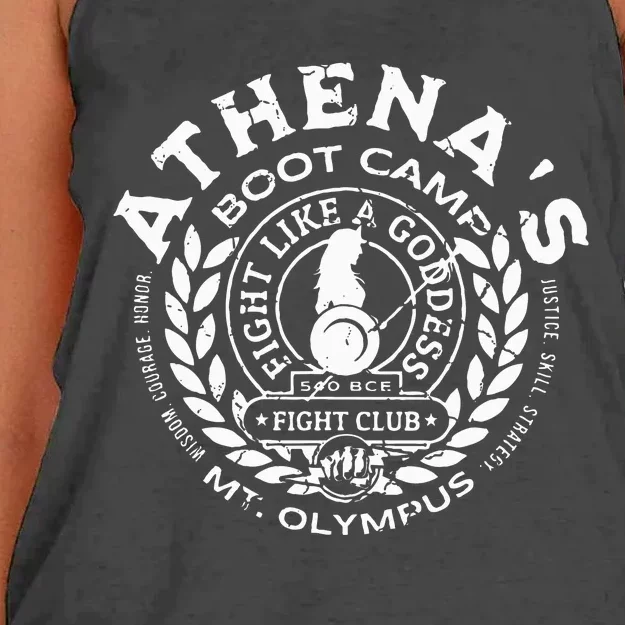 AthenaS Boot Camp Greek Mythology Olympus Lore Goddess Women's Knotted Racerback Tank