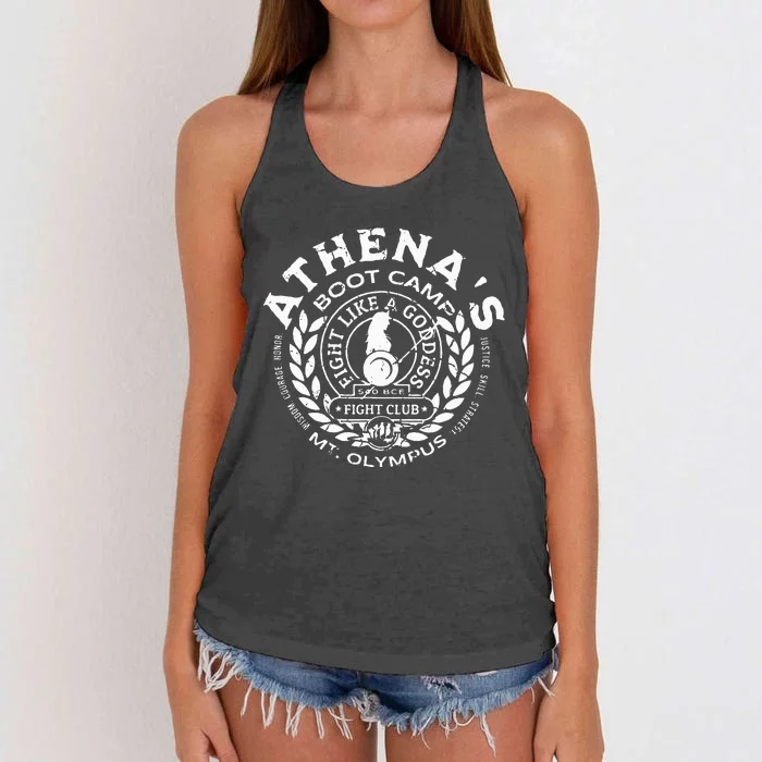 AthenaS Boot Camp Greek Mythology Olympus Lore Goddess Women's Knotted Racerback Tank