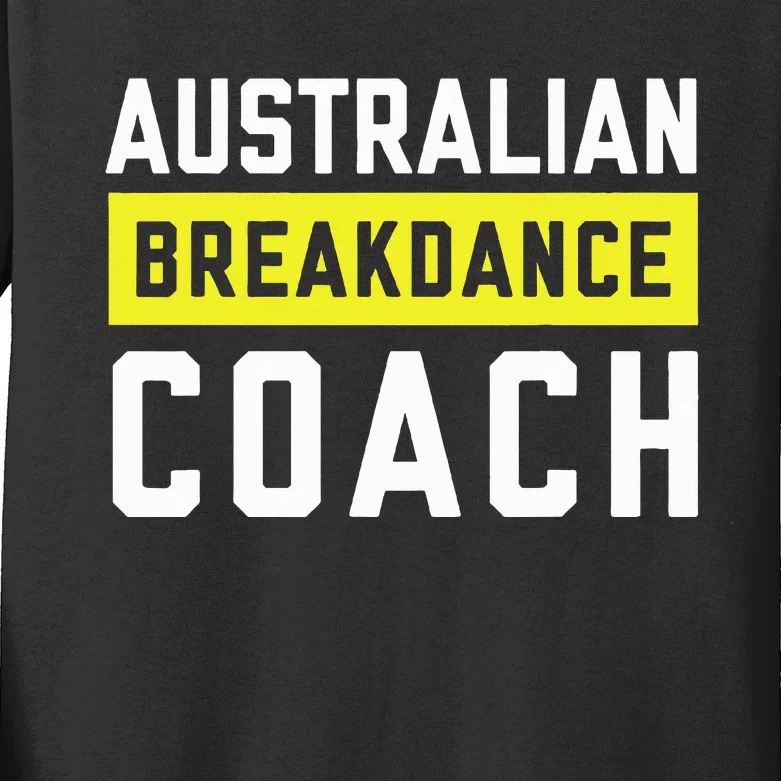 Australian Breakdancing Costume Coach Break Dancer Matching Kids Long Sleeve Shirt