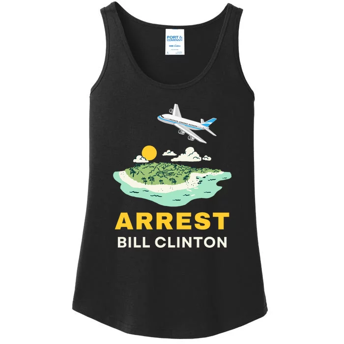 Arrest Bill Clinton Epstein Island Ladies Essential Tank