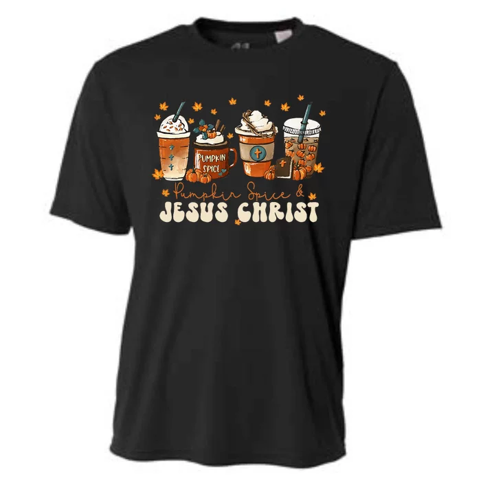 Autumn Blessings Coffee Latte Pumpkin Spice for Thanksgiving Cooling Performance Crew T-Shirt