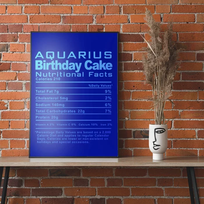 Aquarius Birthday Cake Nutrition Facts Gift Poster