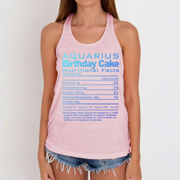 Aquarius Birthday Cake Nutrition Facts Gift Women's Knotted Racerback Tank