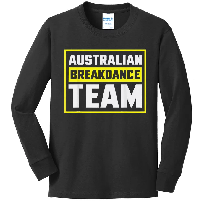 Australian Breakdance Costume Team Matching Kids Long Sleeve Shirt