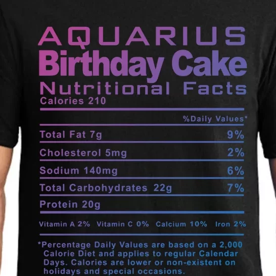 Aquarius Birthday Cake Nutrition Facts Gift Pajama Set