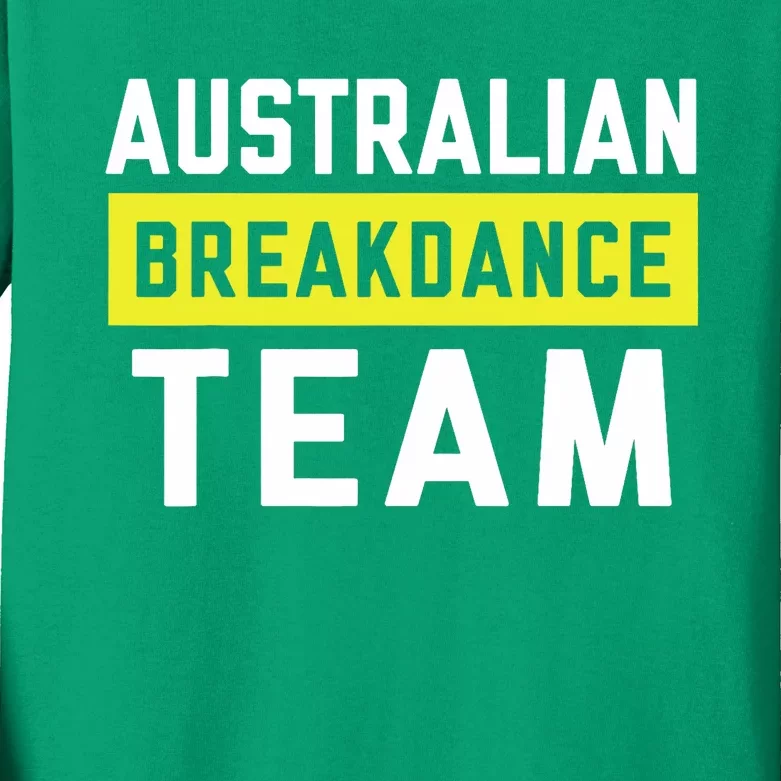 Australian Breakdancing Costume Team Break Dancer Matching Kids Long Sleeve Shirt