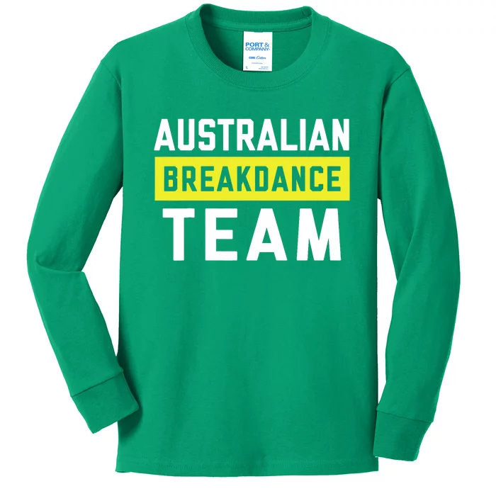 Australian Breakdancing Costume Team Break Dancer Matching Kids Long Sleeve Shirt