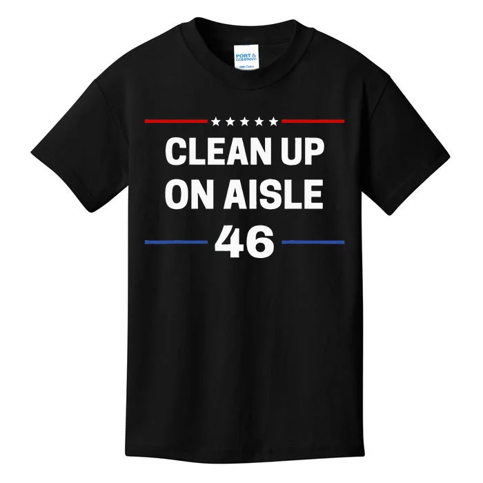 Anti Biden Clean Up On Aisle 46 Impeach Biden Political Kids T-Shirt