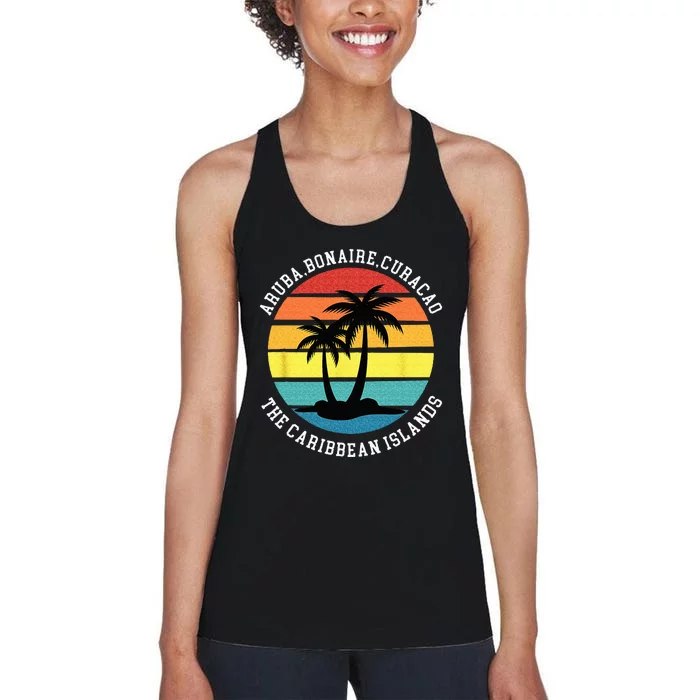 Aruba Bonaire Curacao The Caribbean Islands Vacation Women's Racerback Tank