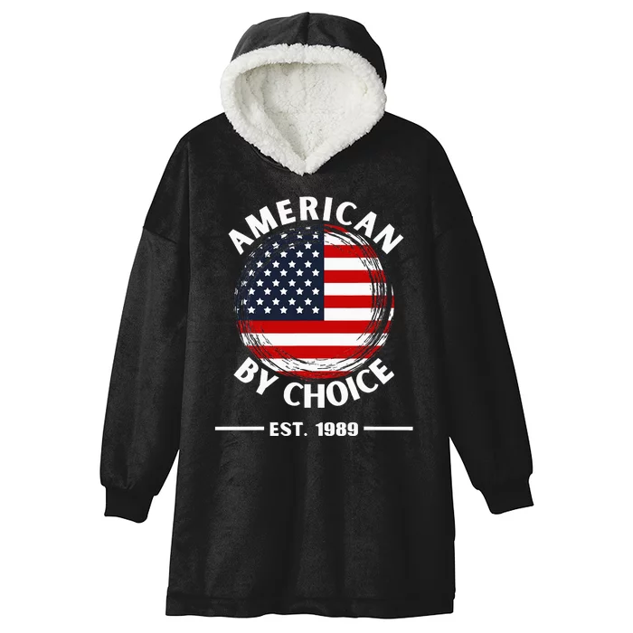 American By Choice Est 1989 Hooded Wearable Blanket