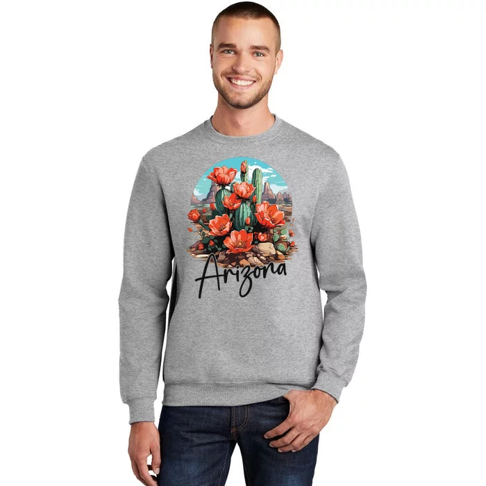 Arizona Blooming Cactus Flowers Love State Of Arizona Cute Tall Sweatshirt