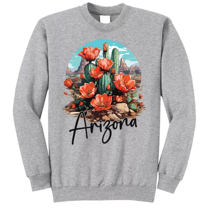 Arizona Blooming Cactus Flowers Love State Of Arizona Cute Tall Sweatshirt