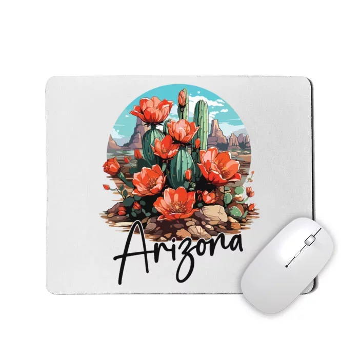 Arizona Blooming Cactus Flowers Love State Of Arizona Cute Mousepad